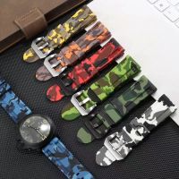 Silicone Watch Strap 22 24 26mmSuitable for Panerai Submersible Series Waterproof Bernie Camouflage Rubber Strap