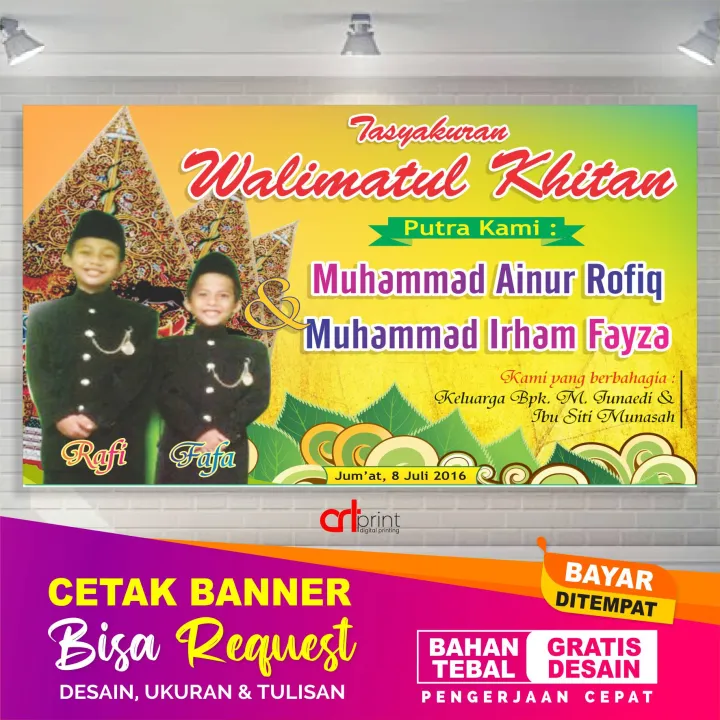 Cetak Spanduk Tasyakuran Khitan Banner Sunat Bisa Request Custom Lazada Indonesia