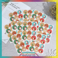 GJCUTE สติกเกอร์ของขวัญคริสต์มาส120pcs Merry Christmas round บรรจุภัณฑ์สติกเกอร์ฉลาก