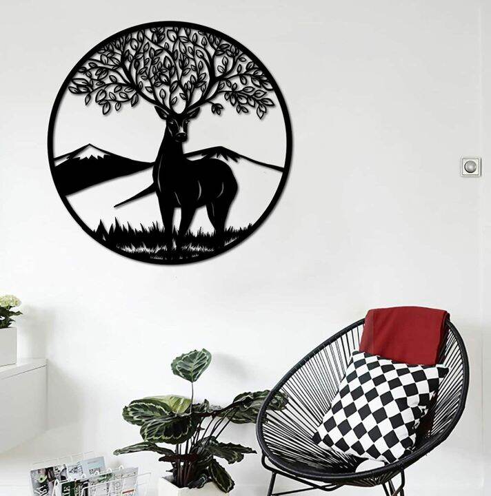Deer Metal Wall Art Silhouette Wildlife Animal Metal Artwork Rustic