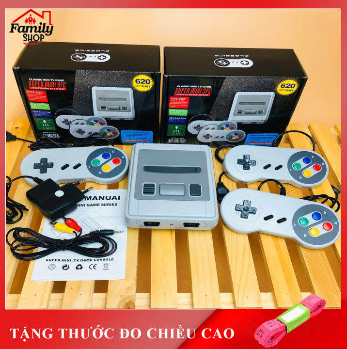 Máy chơi game 2 người chơi only one- HD GAME 620 game, kết nối TV, đồ họa  3D phiên bản SNES Mini SFC Retro Game cầm tay 4 nút cao cấp- BẢO