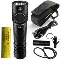 ( Promotion+++) คุ้มที่สุด 2020 Nitecore E4K 4400 Lumens กระชับ EDC ไฟฉาย 4xCREE ไฟฉาย LED XP-L2 V6 กับ NL2150HPR 5000mAh 21700 ชาร์จแบตเตอรี่ ราคาดี ไฟฉาย แรง สูง ไฟฉาย คาด หัว ไฟฉาย led ไฟฉาย แบบ ชาร์จ ได้