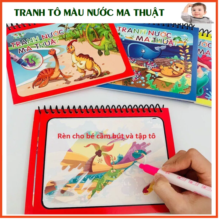 Bảng Viết Vẽ Thông Minh Tự Xóa Cho Bé Loại Tốt- Tranh Tô Màu Nước Ma