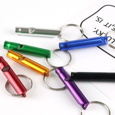 10pcs/lot Mixed Aluminum Emergency Survival Whistle Keychain For Camping Hiking Survival kits