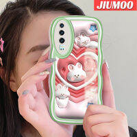 เคส JIUMOO สำหรับ Huawei P30 P30 Pro P30 Lite เคสลายการ์ตูน3D กระต่ายน่ารักแฟชั่นขอบคลื่นขอบเคสโทรศัพท์แบบใสสีสันสดใสเคสนิ่มโปร่งใสเคสซิลิโคนกันกระแทกป้องกันเลนส์กล้อง