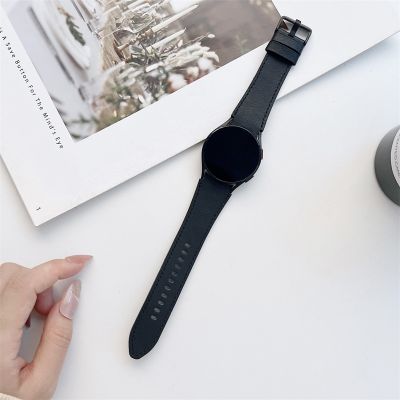﹍ Leather strap For Samsung Watch 4 Classic 46/42mm business wristband Samsung Watch 4 40/44mm Unisex sports strap