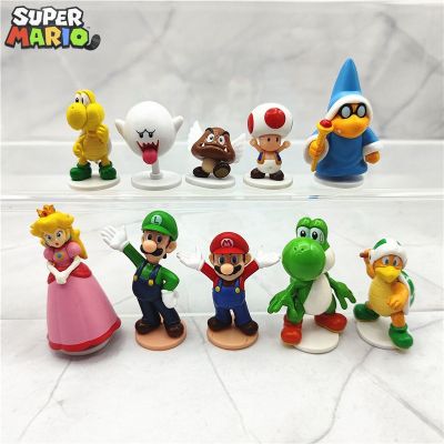 Super Mary Series PVC Action Figure Mario Bros Luigi Princess Toad Mini Q Version Cake Decoration 4cm Model Doll Children Gifts