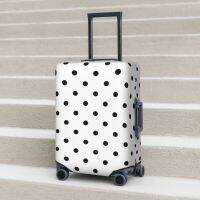 Classic Polka Dot Suitcase Cover White Black Polkadots Retro Pattern Useful Travel Protector Luggage Accesories Holiday