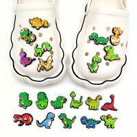 Jibbitz การ์ตูนไดโนเสาร์ชุด Crocs Clogs หมุด DIY รองเท้าเสน่ห์ตกแต่งพีวีซีอุปกรณ์สำหรับเด็กชายเด็กหญิงเด็กปาร์ตี้ของขวัญแสนน่ารัก