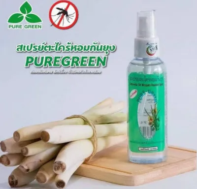 (2ขวด)เพียวกรีน สเปรย์ตะไคร้หอมกันยุงสเปรย์กำจัดยุง สารสกัดจากธรรมชาติ สเปรย์ไล่ยุง สเปรย์กันยุงสมุนไพร Pure - Green spray citronella mosquito repellent 120ml