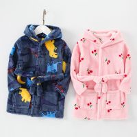 Soft Children Flannel Pajamas 2022 New Boys Dinosaur Robe Autumn Winter Kids Bathrobe Baby Girl Homewear Child Sleepwear 2-8Year