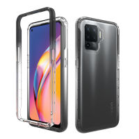 Oppo A94 Case, RUILEAN Transparent 2-in-1 Gradient Shockproof Case for Oppo A94