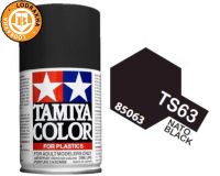 สีสเปรย์กระป๋องทามิย่า สีทำลายพรางทหารสีดำ TAMIYA TS-63 NATO BLACK 100ML