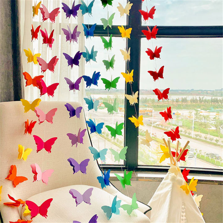 3D Colorful Paper Garland Butterfly Paper Garland Paper Rope ...