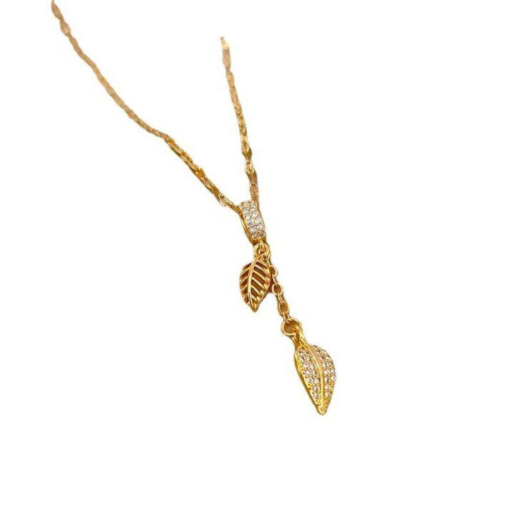 jdy6h-fashion-women-tassel-leaf-zircon-necklace-engagement-necklaces-for-women-stainless-steel-jewelry-birthday-party-anniversary-g