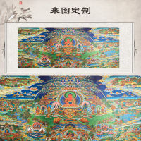 (HOT) ภาพความละเอียดสูงของ Bliss ภาพแขวนภาพวาดสามปราชญ์ตะวันตก Thangka รุ่นแนวนอนของศาลาพุทธที่อุทิศให้กับภาพวาดม้วนพระพุทธรูป