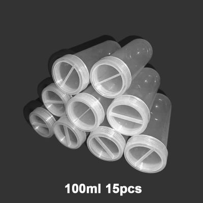 【YF】✾✿  100ml 15pcs Tube with Scale Experimental Consumables Transparent Plastic Bottles Garden Use Laboratory Supplies