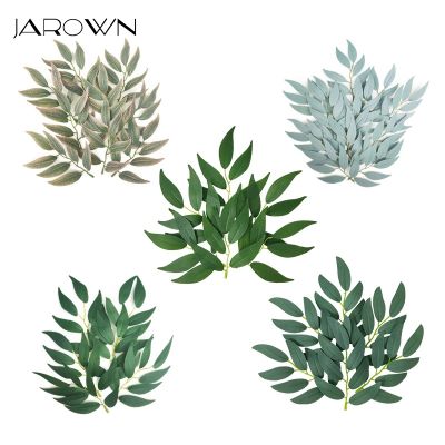 【cw】 JAROWN 50pcs Artificial Leaves Willows FakeLeaf Wedding Scene LayoutHome DecorationWall Materials Floral