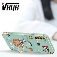 VRQR ตัวยึดแหวนนาฬิกาชุบขอบตรงสำหรับ Xiaomi Redmi Note 8 Note 8 2021เคสนิ่มใส่โทรศัพท์นักบินอวกาศหรูหราคุณภาพสูงดีไซน์ใหม่