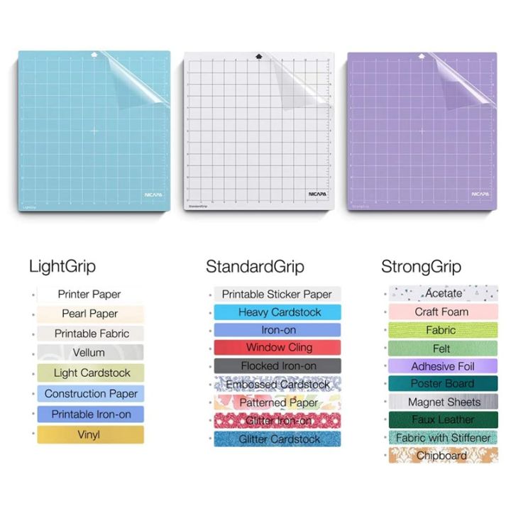 nicapa-replacement-cutting-mat-for-silhouette-cameo-4-3-2-1-12x12-inch-3pack-standardgrip-lightgrip-stronggrip-cut-mats-set