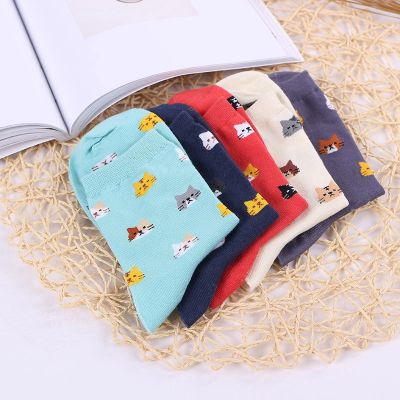 1 Pair Girl Fashion Lovely Cute Cat Socks Animal Cartoon Soft Cotton Women Socks