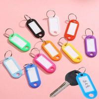 hot！【DT】❣☁✽  Colorful Plastic Keychain Tags label Numbered Name Baggage Tag ID Label With Split