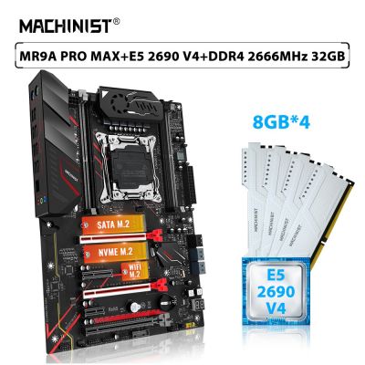 MACHINIST X99 MR9A PRO MAX Motherboard Set LGA 2011-3 Combo Xeon Kit E5 2690 V4 Processor CPU 4pcs*8GB=32GB 2666MHz DDR4 Memory