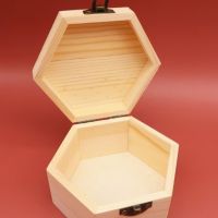 ♦▤ Hexagonal Shaped Wooden Storage Box Jewelry Wedding Gift Box Jewelry Display Wooden Box Eternal Flower Packaging Gift