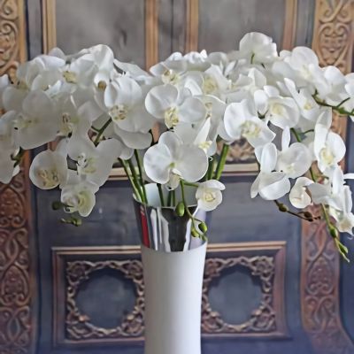 【cw】 1PC SilkOrchid Artificial Flowers BouquetWeddingDecoration RealPhalaenopsis Fake FlowersRose