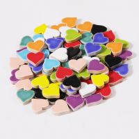 200G Multi Color Ceramic Heart Mosaic Tiles DIY Mosaic Making Stones For Crafts Hoy Arts Wall Decoration