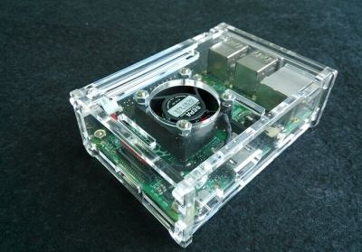 【☊HOT☊】 fuchijin77 Raspberry Pi 3 Model B ฝาอะคริลิคใสพร้อมพัดลมทำความเย็นสามารถใช้งานร่วมกับ Raspberry Pi 2ได้