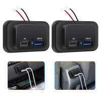 QC3.0เครื่องชาร์จ USB รถยนต์ + แผงเต้ารับ PD สำหรับรถโดยสารและ RVs
