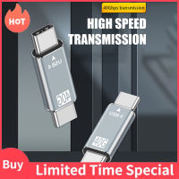 Type-C USB4.0 40Gbps อะแดปเตอร์ Usb-C ตัวผู้-ตัวผู้แฟลชไดร์ฟถ่ายโอนข้อมูลซิงค์แฟลชไดรฟ์สองหัวความเร็วสูงสูงตัวแปลงสายพ่วงชาร์จ