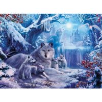 【CC】 Snow Wolf Embroidery 11CT Needlework Set Canvas Printed Cotton Thread Dropshipping