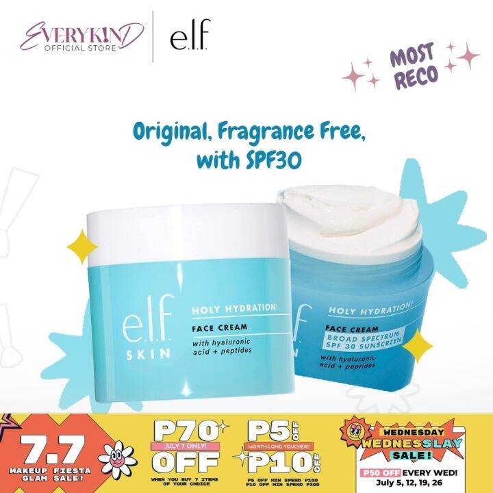 Elf Holy Hydration Face Cream SPF30 FragranceFree Face Moisturizer