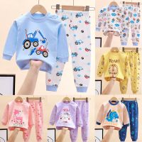 Boy Girl Pajama Set Cartoon Unicorn Long Sleeve Underwear Elastic Waist Pants Outfits for Kids Clothes Autumn Spring DS39