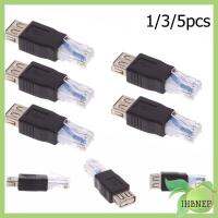 IHBNEP 1/3/5ชิ้นตัวเชื่อมต่อตัวแปลง F/m แบบเต้าเสียบเต้ารับ USB อะแดปเตอร์เราเตอร์อีเธอร์เน็ทตัวผู้เป็นตัวเมียไป RJ45