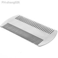 Dual Action Stainless Steel Edc Credit Card Size Comb Wallet Comb Pocket Comb Anti-Static Hair Comb Beard Mustache Comb For Man