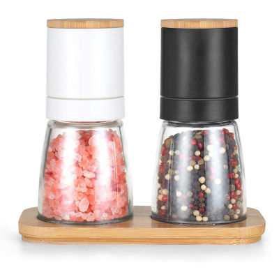 Salt and Pepper Grinder Glass With Sealing Lids Adjustable Coarseness Ceramic Pepper Grinder Pepper Sea Salt Mill Grinder for Kitchen