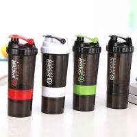 550ml Water Bottle Shaker Whey Protein Portable Blender Bottles for Gym Sport Cocktail Shaker Mixing Cup with Scale 3 Layers