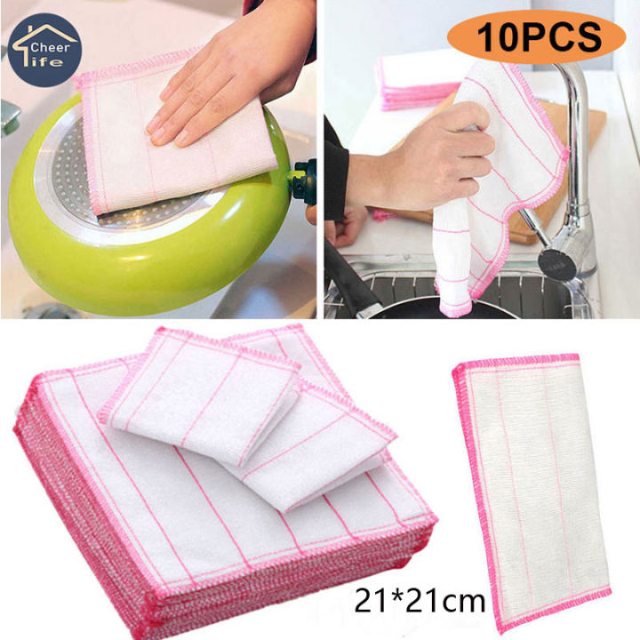 2/4/8pcs Soft Microfiber Kitchen Towels Absorbent Dish Cloth Anti