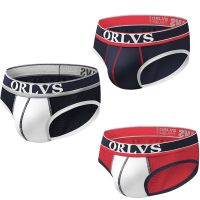 ORLVS 3pcs Men Underwear Men Briefs Mesh Pantie Men Cuecas Masculina Underpants Hombre Low Waist Breathable Sexy Men Jockstrap