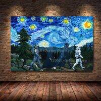 บทคัดย่อ Star Wars Starry Night Art ภาพวาดโปสเตอร์ภาพยนตร์สำหรับผนังห้องนอนห้องนั่งเล่น Decor ภาพจิตรกรรมฝาผนังตกแต่งบ้าน