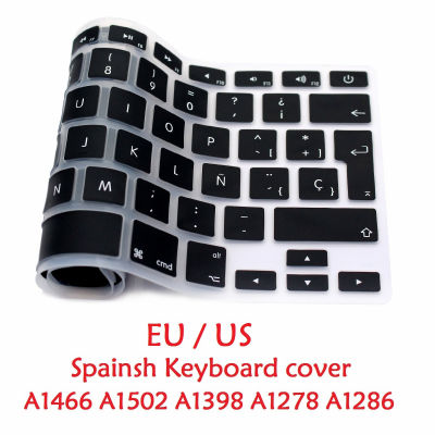 สเปนสำหรับ MacBook Pro Retina 13 15 Air 13 EU US สเปนแป้นพิมพ์ซิลิโคน A1466 A1278 A1286 แป้นพิมพ์ป้องกันผิว-dliqnzmdjasfg