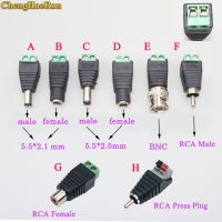 ChengHaoRan 1pcs 5.5 x 2.1 5.5x2.5 BNC RCA to DC Crimp Terminal Block Plug Connector Adapter for CCTV Camera Wire female male