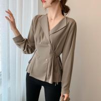 Long Sleeve Shirt Korean Style Fashion Office Women Blouse Slim White Top New