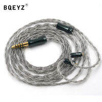 BQEYZ ขั้วต่อ2Pin C12ฤดูใบไม้ร่วงสายหูฟังโทรศัพท์ทนทาน,สายไฟผสมทองแดงเงิน4แกนสายอินเอียร์ทันสมัยสายเปลี่ยนสัญญาณเสียง HiFi ขนาด3.5มม. 2.5มม. 4.4มม. สายหูฟัง