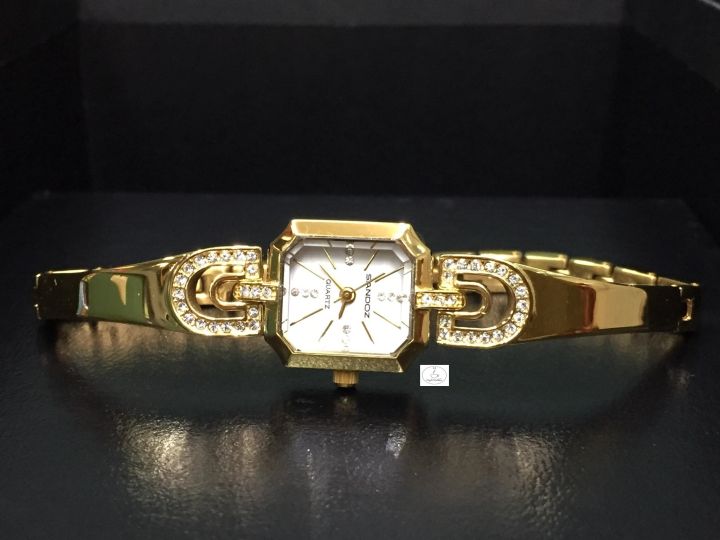นาฬิกาข้อมือผู้หญิง-sandoz-รุ่น-sd99251gg02-ตัวเรือนและสายนาฬิกากึ่งกำไลสีทอง-หน้าปัดสีขาว-ของแท้-100-เปอร์เซนต์