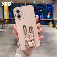 YBDเคสโทรศัพท์หม่สไตล์เข้ากันได้กับ Xiaomi Redmi Note 12 4G 5G Note12 Turbo Note 12Pro 4G 5G Note12 Pro + Note 12s เคสการ์ตูนน่ารัก3Dยิ้มกระต่ายชุบขาตั้งพับได้ปกอ่อน