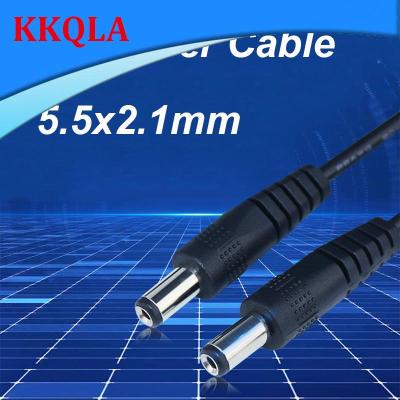 QKKQLA DC 12V 3A Power Extension Cords Power Cable Plug Adapter 5.5mmx2.1mm Male to Male CCTV Connector Wire